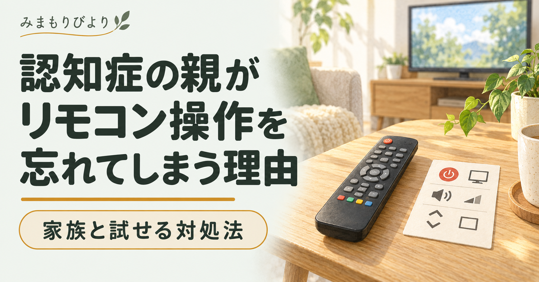 認知症の親がリモコン操作を忘れてしまう理由と、試せる対処法