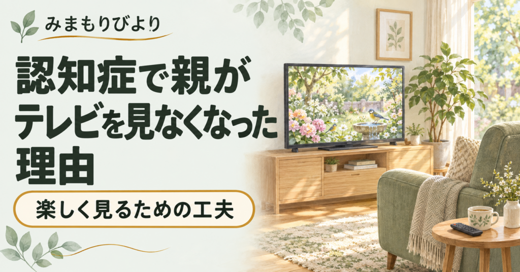 認知症で親がテレビを見なくなった理由と、楽しく見るための工夫