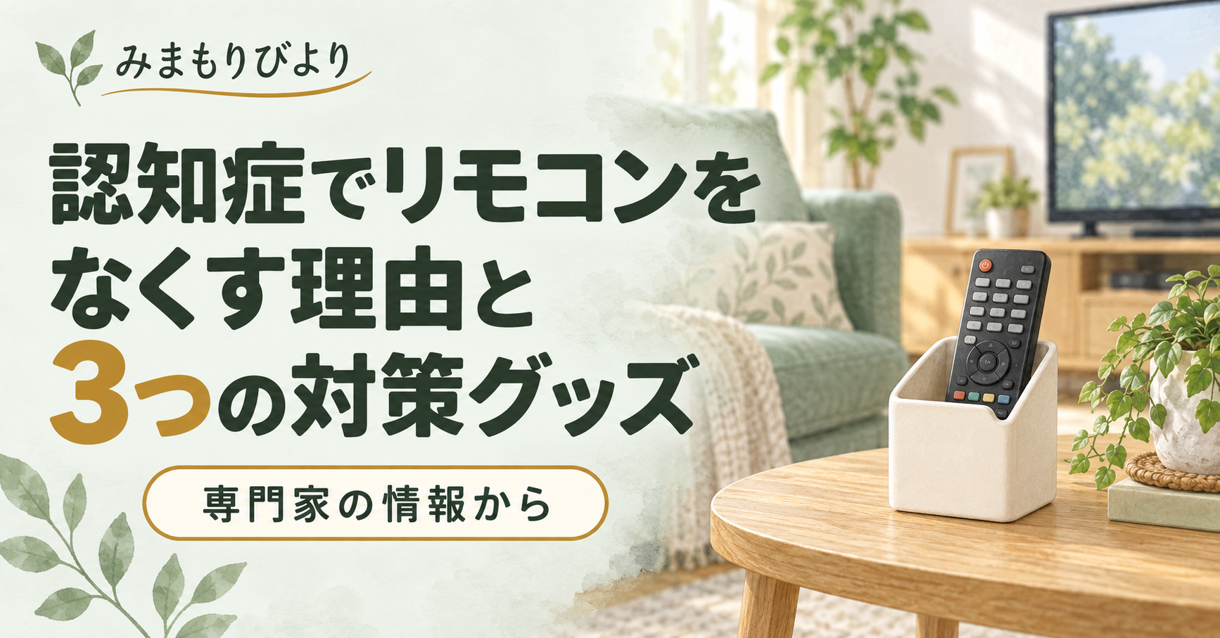 認知症でリモコンをなくす理由と3つの対策グッズ｜専門家の情報から
