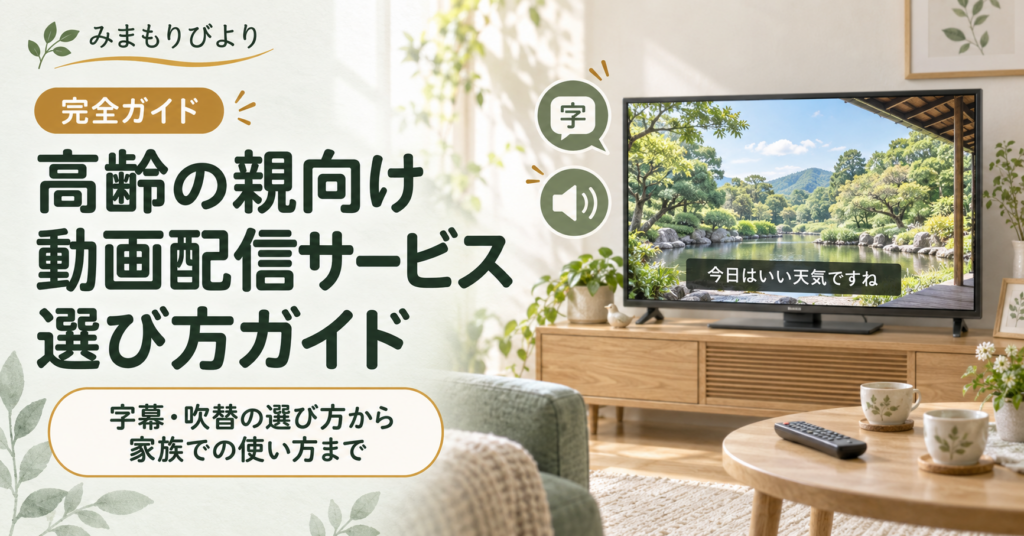 高齢の親に動画配信サービスを選ぶ完全ガイド｜字幕・吹替の選び方から家族での使い方まで