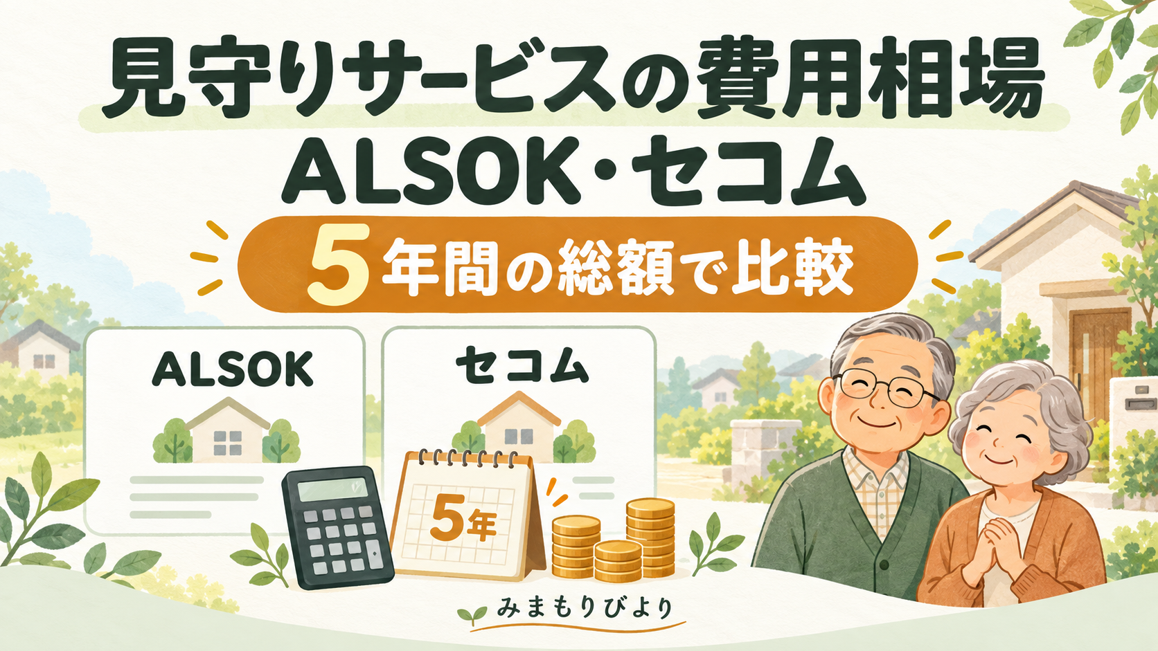 見守りサービスの費用相場｜ALSOK・セコムを5年間の総額で比較