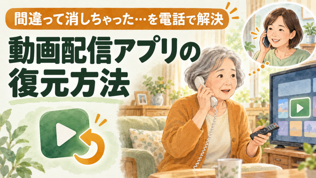 間違って消しちゃった…を電話で解決。動画配信アプリの復元方法