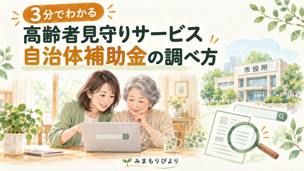 3分でわかる。高齢者見守りサービスの自治体補助金の調べ方